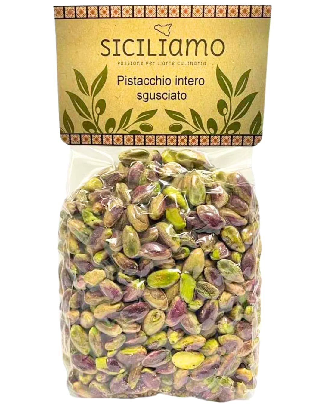 Antica Sicilia - Pistacchio Intero Sgusciato al Naturale 500 g – Frutta Secca Italiana Senza Sale – Snack, Ingredienti per Cucina, Pasticceria e Ricette Mediterranee