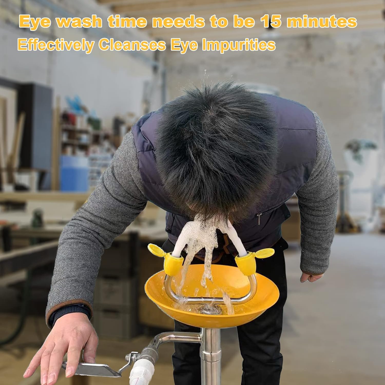 Eye Wash Station Emergency Wall-Mounted - Yeipower Portable First Aid Eyewash Station Eye Irrigation Sign