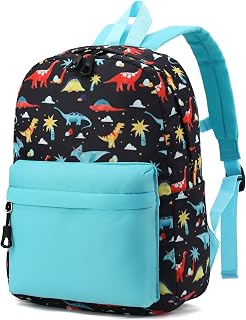 Little Kids Toddler Backpacks for Boys and Girls Preschool Backpack With Chest Strap (Dinosaur black blue) One Size