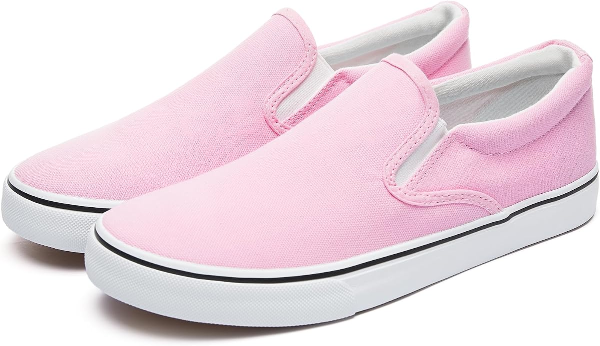 yageyan Zapatillas de deporte sin cordones para hombre, mocasines, zapatos de lona informales, zapatos de moda | Zapatos Cómodos Negros Lona Transpirable Zapatos De Moda Casual Blancos
