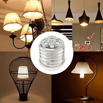RTNLIT E39 to E26 Socket Adapter, Mogul Base E39 to Standard Medium E26 Screw Base Light Bulb Reducer Converter for Antique Floor Lamp (Pack of 10)