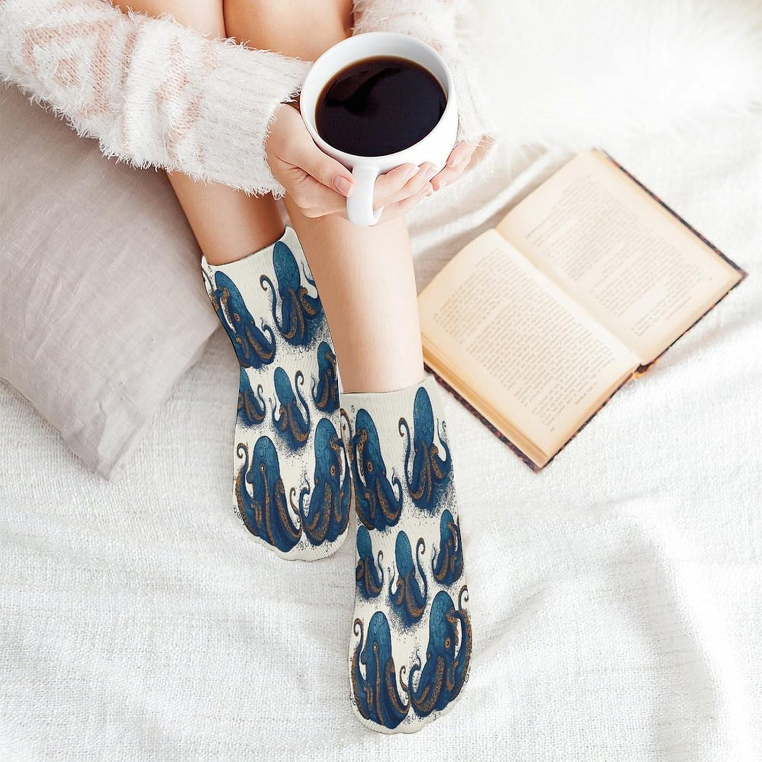 Tentacles Octopus Ankle Socks for Men Women 5 Pairs | Comfortable Casual Low Cut Socks, Lightweight No Show Breathable Athletic Socks, Soft Mini Crew Socks for All Seasons