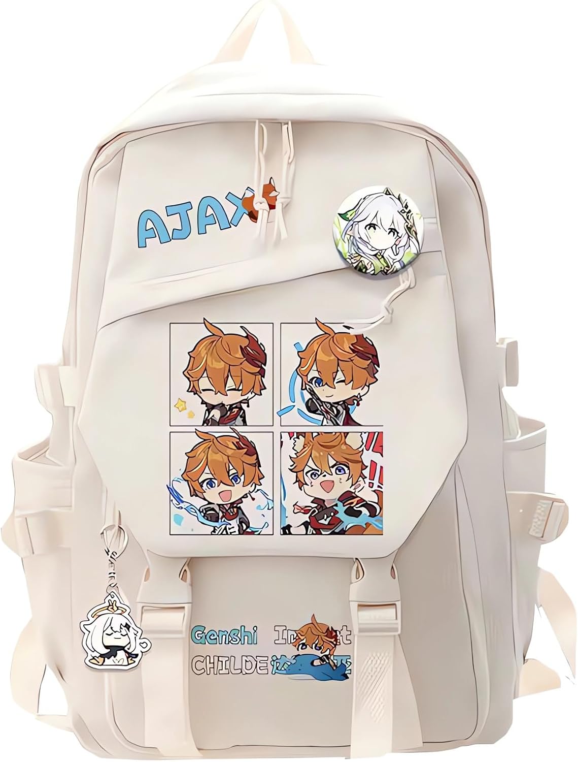 Game Backpack Klee Backpack Cute 3D Printed Daypack Laptop 17" Large Capacity Travel White BackPack With Gift
