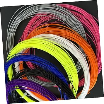 Garneck 10pcs Badminton Racket String Durable High Elastic Tennis Racket Line Thread Wire Replacement for Gym Sport Training 10m (Random Color)