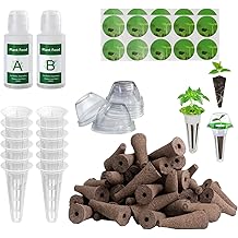 58 Hydroponics Pods Kit: Compatible with Aerogarden Pods, Includes 12 Grow Sponges, 12 Grow Baskets, 12 Grow Domes, 20 Pods Labels, 2 A&amp;B Plant Food - Hydroponics Supplies for Most Brands