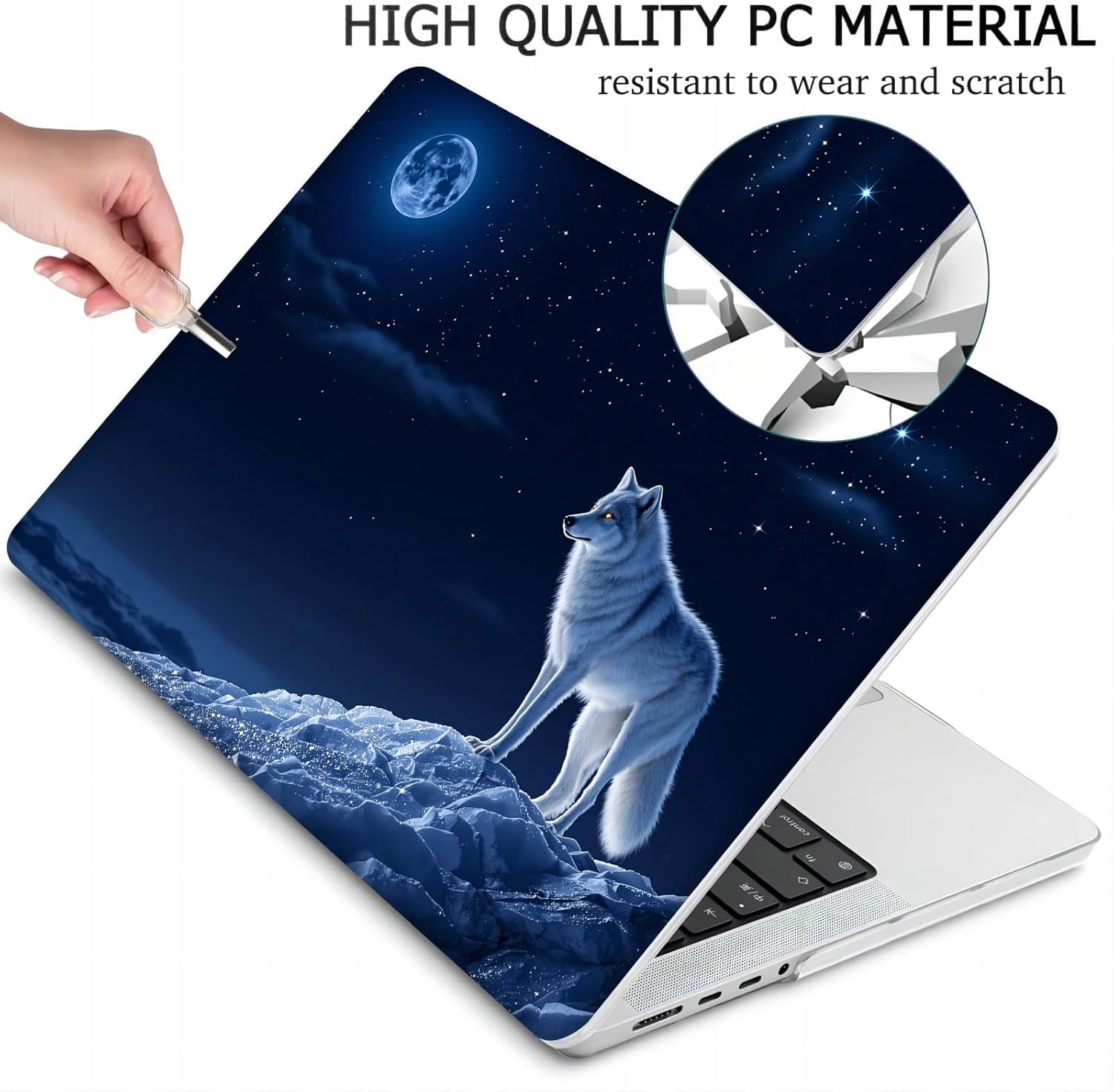 Compatible with MacBook Neo 13-inch, Hard Shell Case with Keyboard Cover and Screen Protector (A3404 A18 Pro chip, 2026 Release) - Wolf MC22104