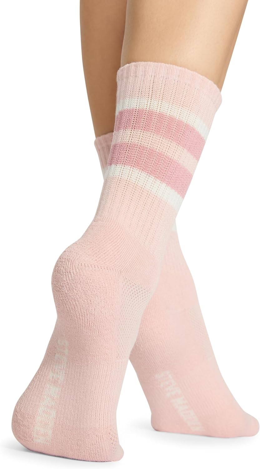 Steve Madden Women's 5pk Plced Stripe Shortie Crew Hc