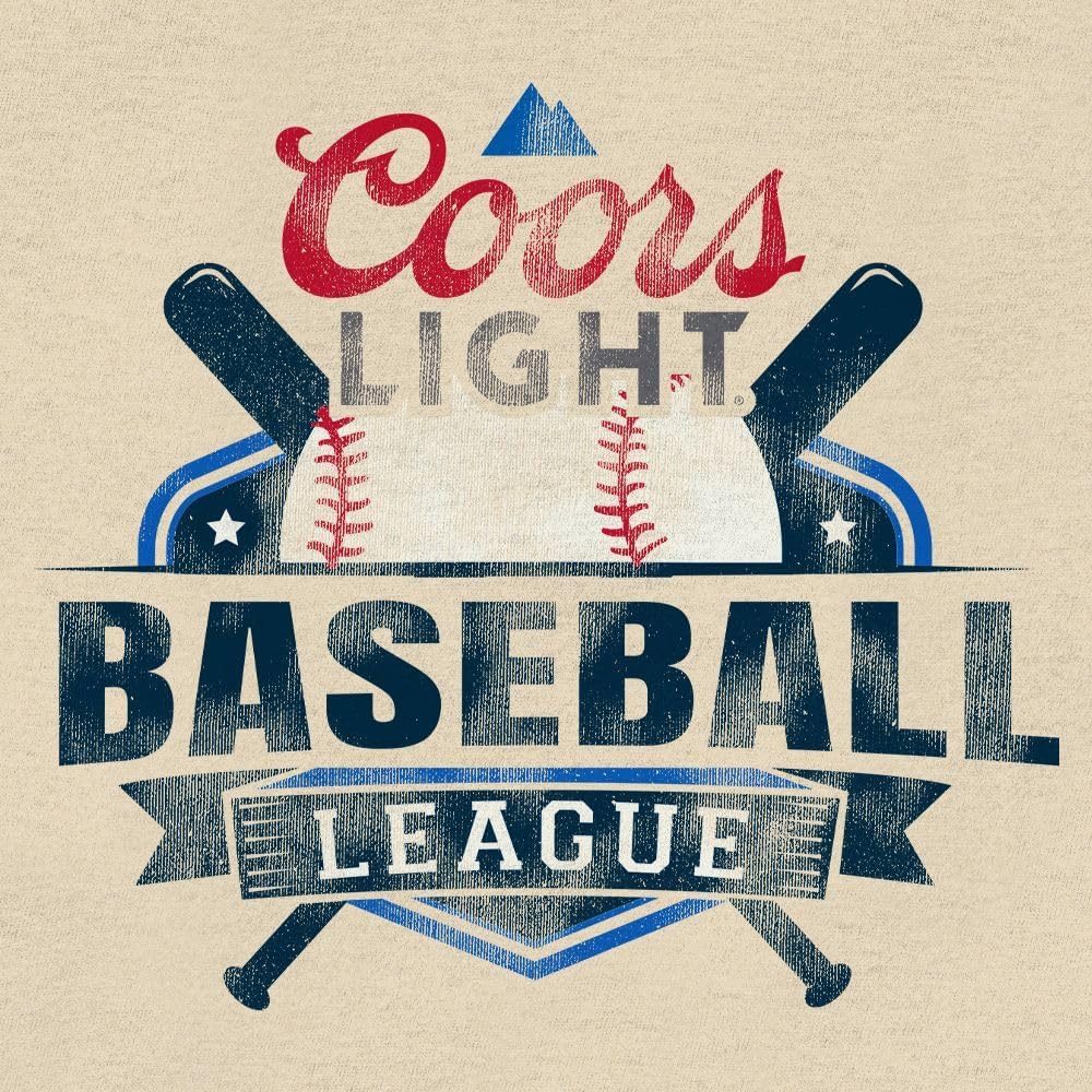 Tee Luv Men's Coors Light Baseball League Front and Back Beer Logo T-Shirt - Image 4