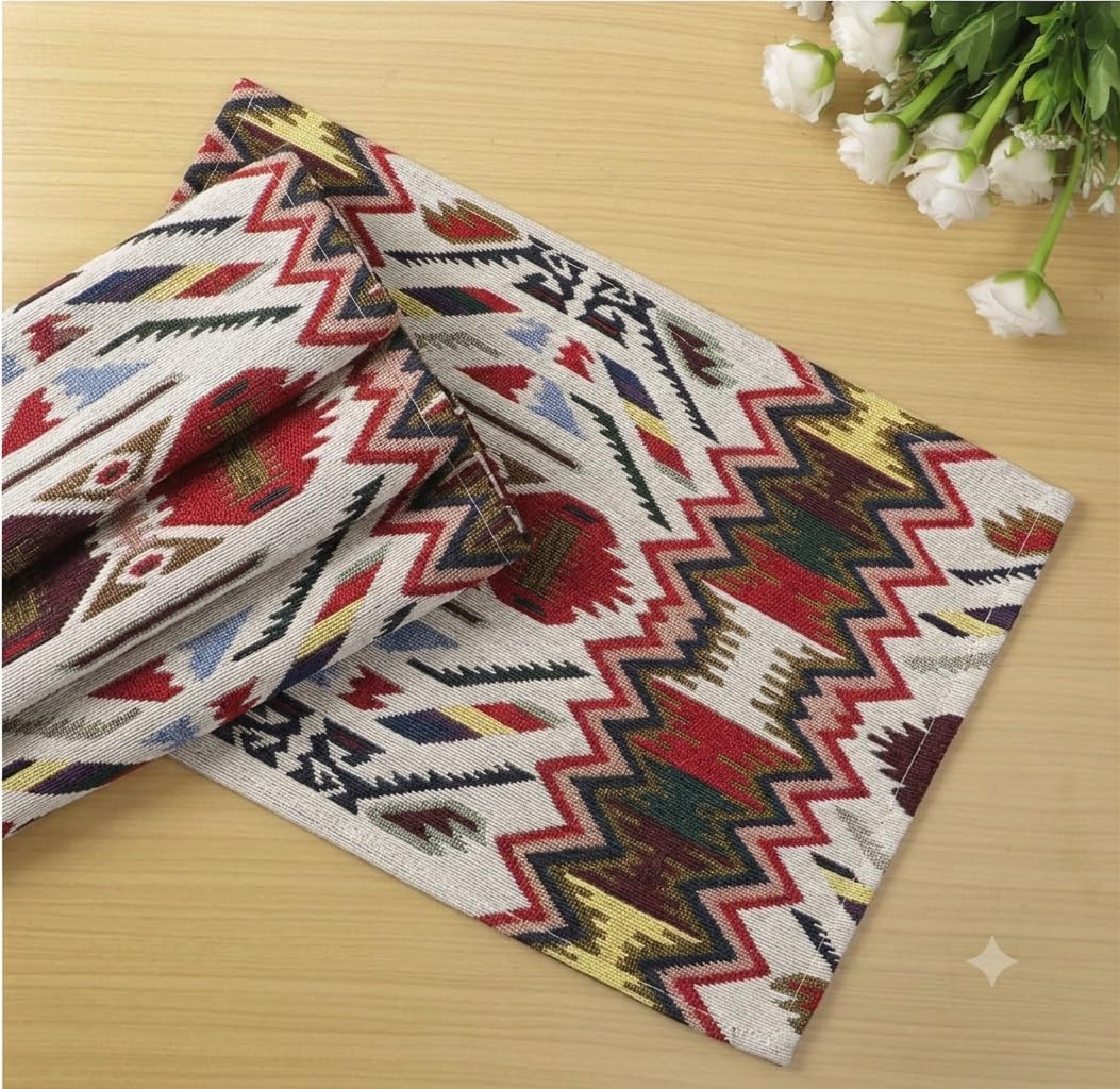 Cotton Jacquard Placemats Set of 4 (12x18 Inches) | Table Decor-image-20