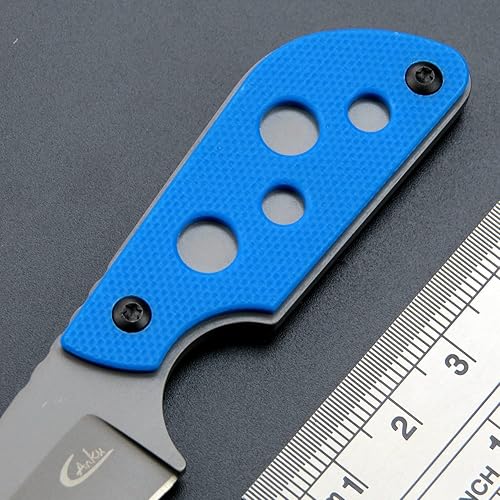 Miniatura 5 de Ccanku C1297 - Cuchillo de hoja fija, hoja 9Cr18Mov G10 con mango EDC para exteriores, campamento, senderismo, pesca, caza con funda kydex (azul)