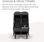 UPPAbaby Minu Duo Side-by-Side Double Stroller - Lightweight + Compact Design for Travel - Easy Fold- from Birth to Toddler - Independent Recline - Jake (Charcoal/Carbon Frame/Black Leather)