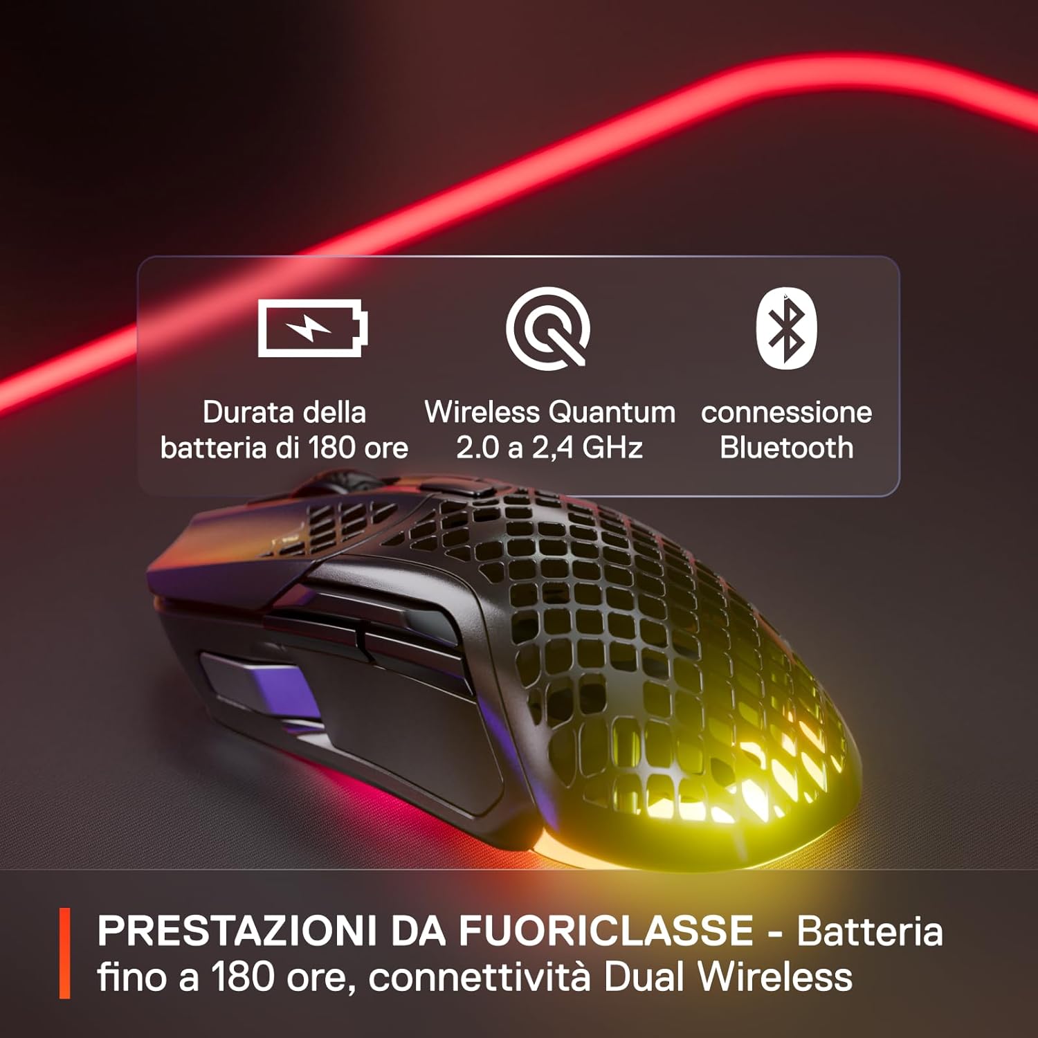 Aerox 5 Wireless - Mouse Gaming Wireless - Ultra leggero 74g - FPS - Mouse gaming - Immagine 6