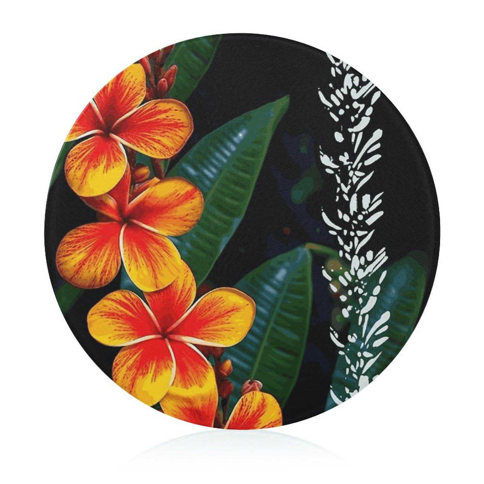 Planche à découper en verre trempé anti-odeur et hygiénique fleurs