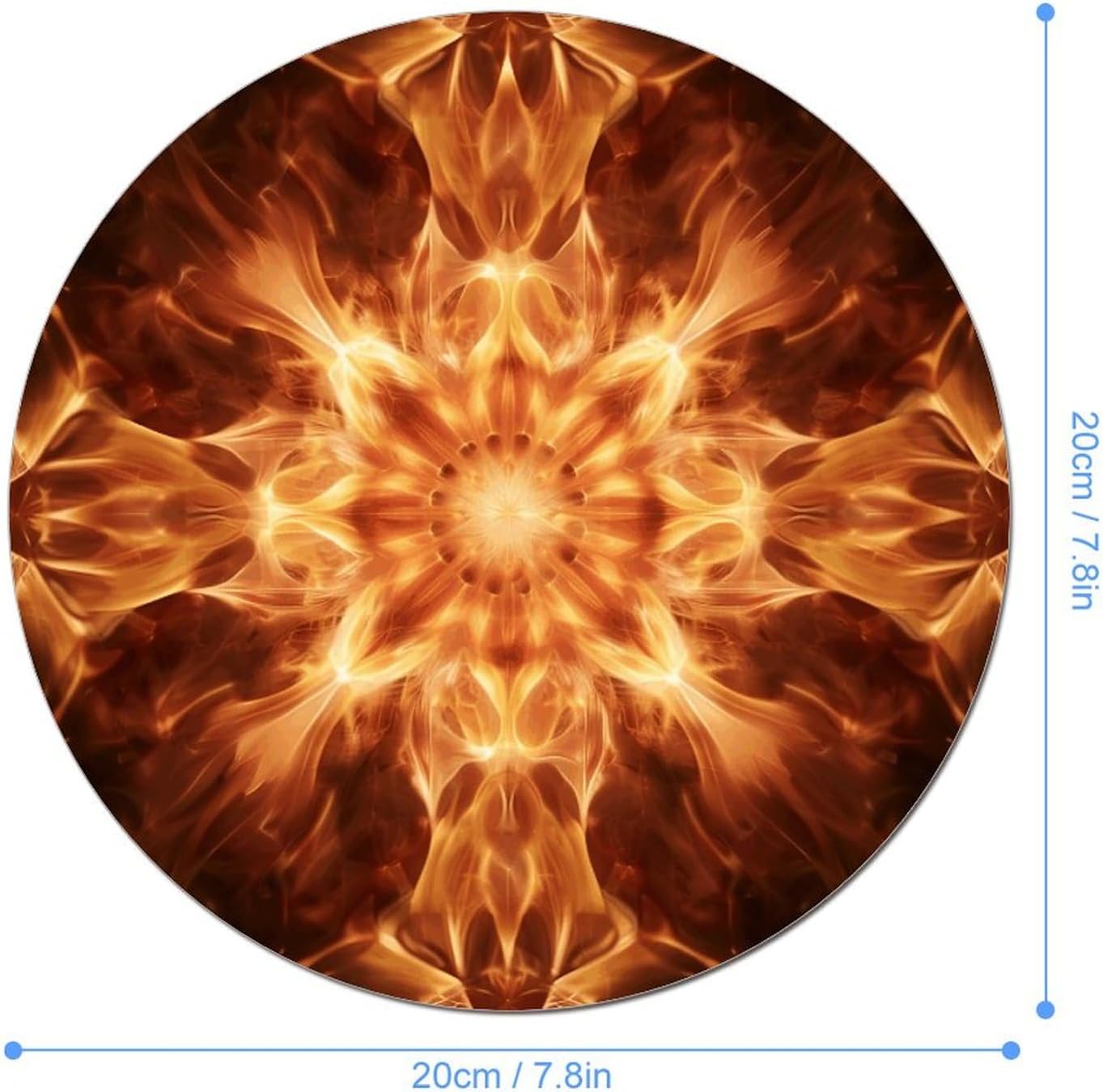 Beautiful Flame Pattern Mouse Pad with Non-Slip Rubber Base Personalized Round Mouse Mat Nice and Cute Gaming Mousepad for Computers Home Office Desk Decor Accessories image 2