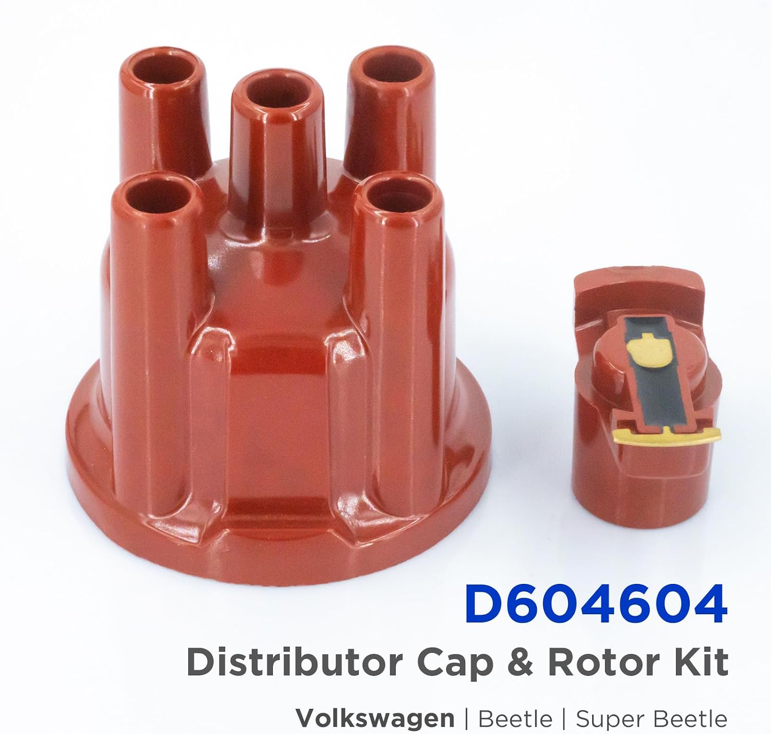 Ignition Distributor Cap D604604, for Select Volkswagen Models as Beetle Squareback Fastback, 4 Cylinder Ignition Module Replacement Automotive Accessories by KeeRoarin