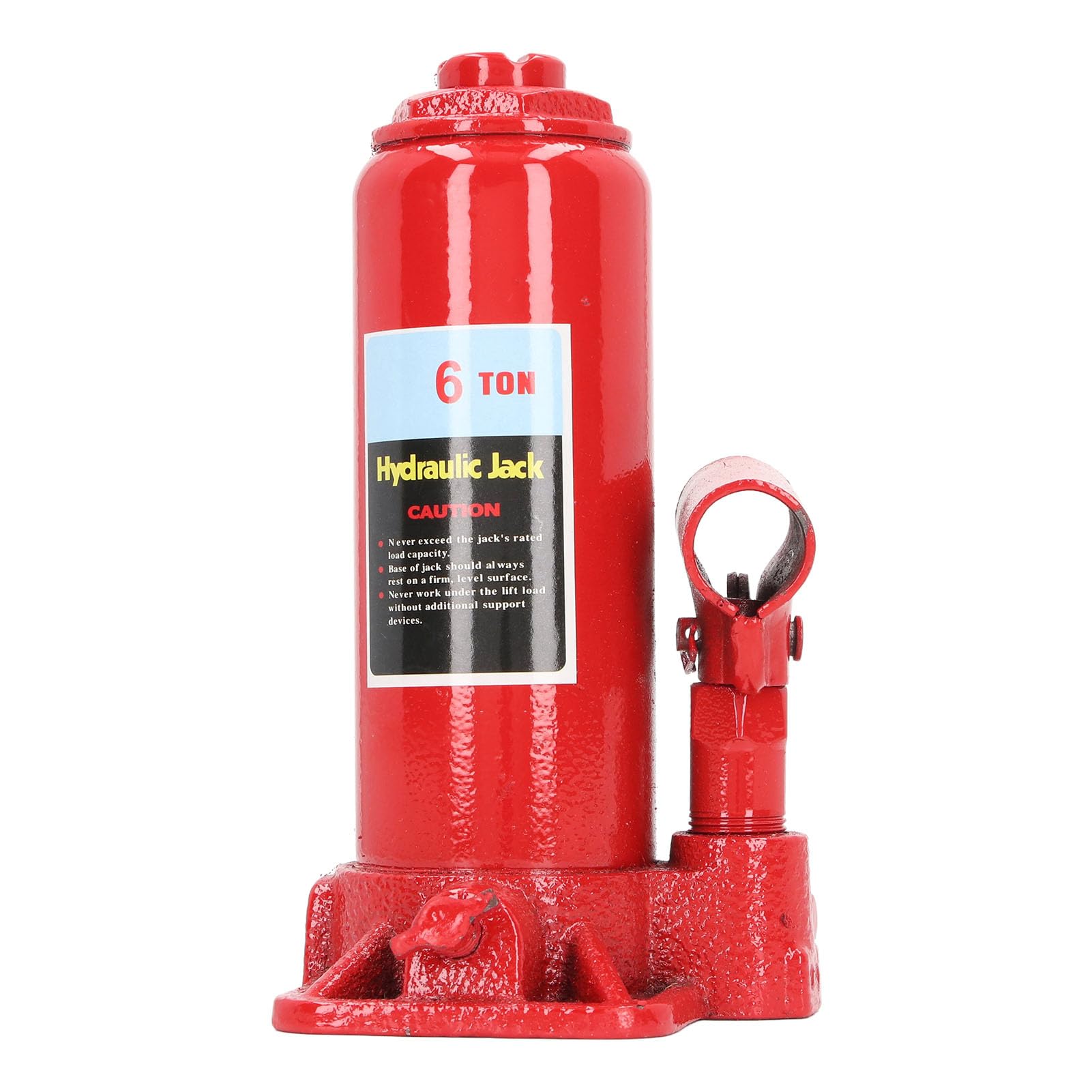 Yosoo Health Gear Cric-Bouteille Hydraulique, Cric-Bouteille de Voiture en Acier soudé 6 Tonnes, Soupape de Dérivation de sécurité à Double étage, Selle Dentelée, Rouge Portable pour Utilisation