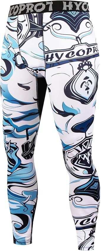 HYCOPROT Mens Compression Pants Tights Athletic Leggings Performance Workout Base Layer for Running Basketball Sports Yoga