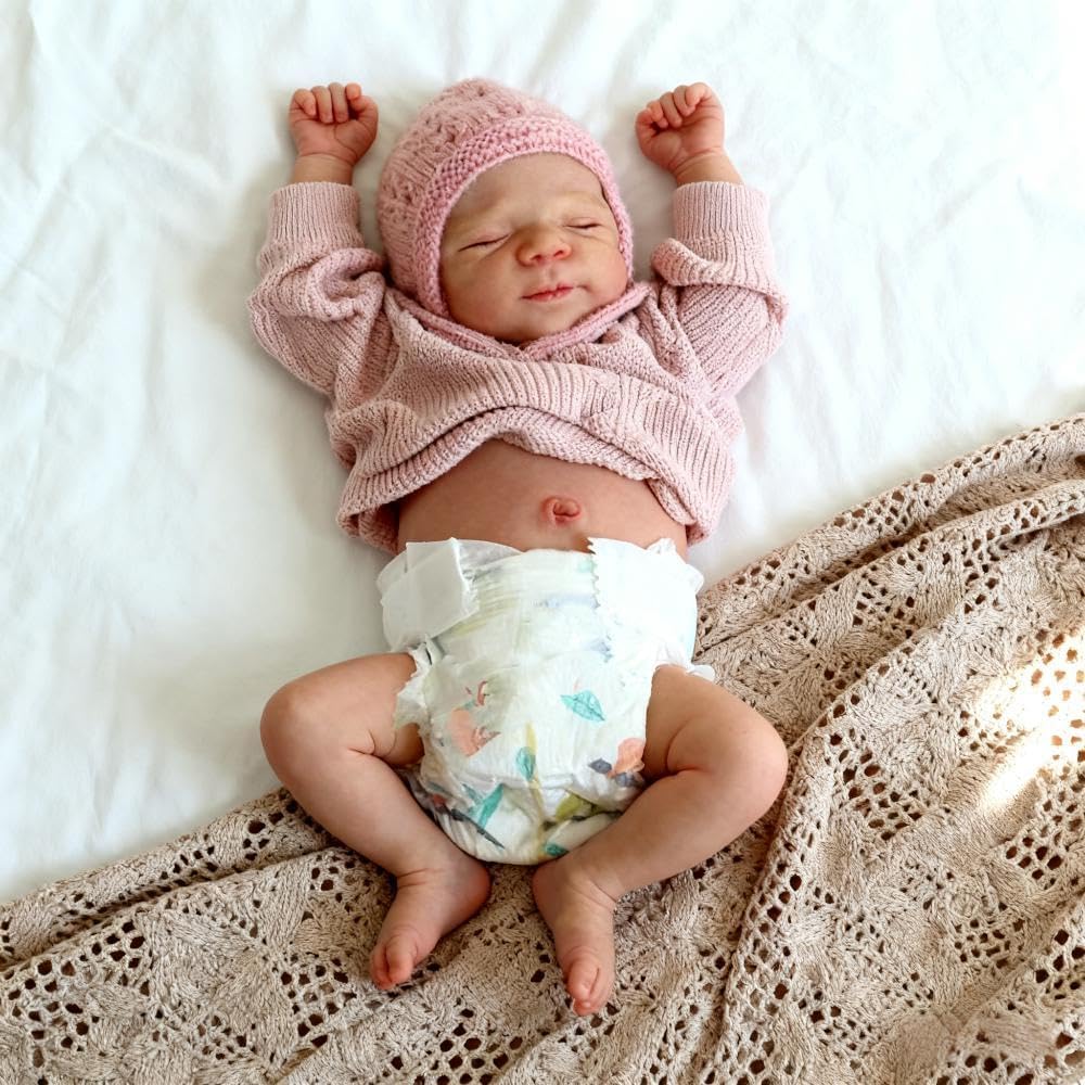 Lalki reborn z silikonu Hengluck dla dziewczynek i chłopców, 19 cali, wyglądające jak prawdziwe noworodki, z zamkniętymi oczami