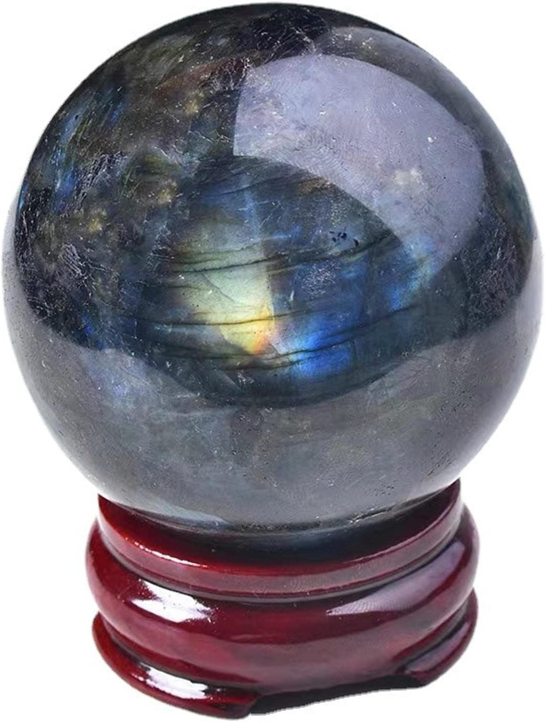 Crystal Gemstone Ball Figures with Stand, Crystal Ball Fortune Telling Ball for Feng Shui, Scrying and Decoration,Crystal ball-8cm