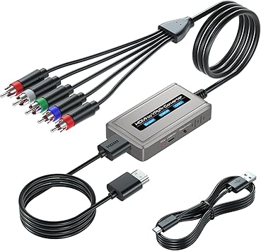 HDMI to Component Converter with Scaler Function, 1080P HDMI to YPbPr Converter Supports 1080i HD Input