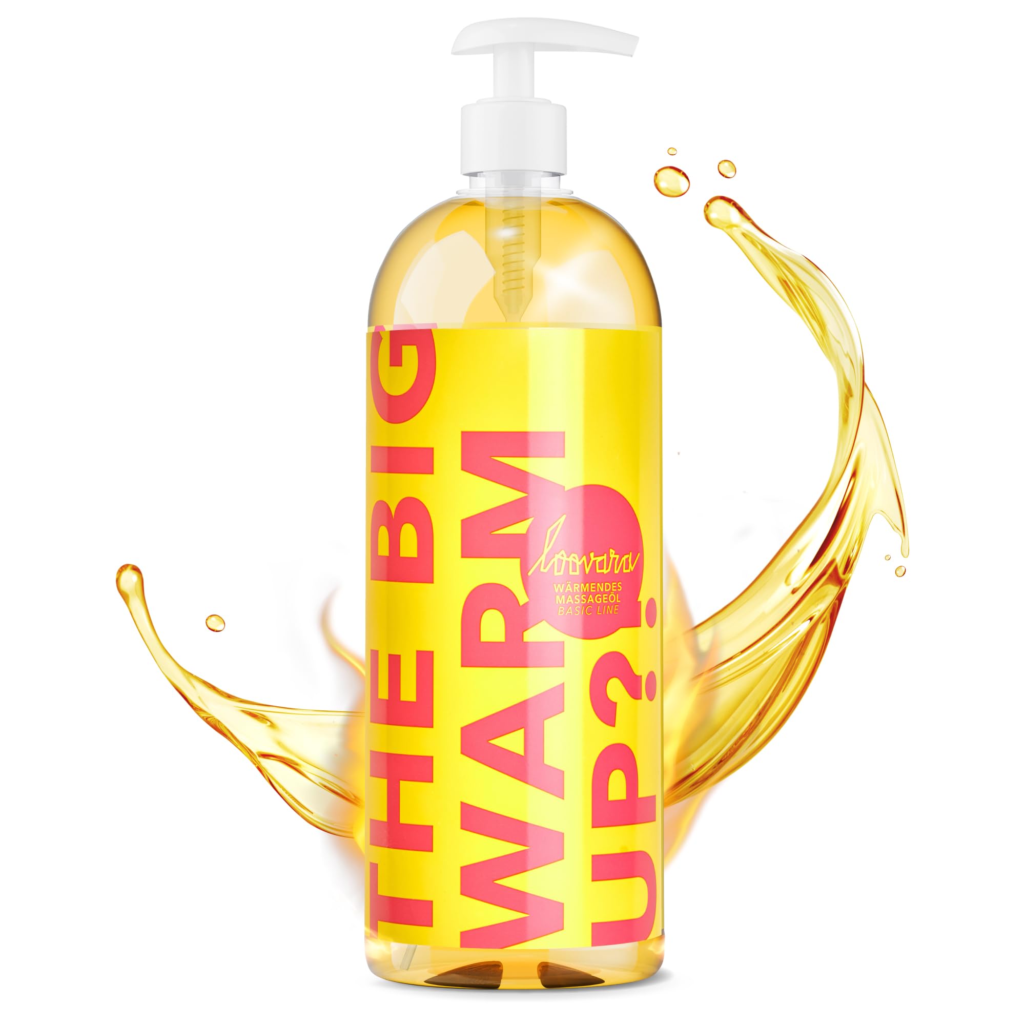 Loovara Massageöl XXL 1000ml - THE BIG WARM UP – erotisches Wärmendes Liebes-Öl, mit süßem Duft zur PartnerMassage, professionelle Rücken Shaitsu Massage, Natürliche Öle