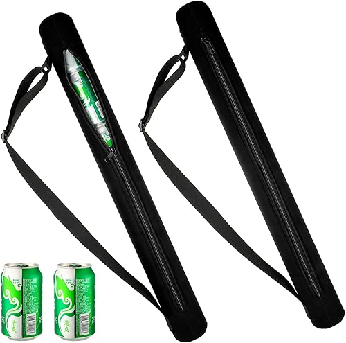 Cunhill 2 piezas de 6 latas aisladas para enfriar cerveza, tubo de enfriador de cerveza con aislamiento negro, bolsa de golf, enfriador de cerveza