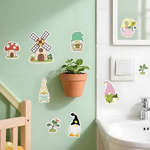 Miniatura 7 de 100 calcomanías de gnomo para niños y adultos y botellas de agua, calendario, tarjetas, sobres, álbumes de recortes, laptop, calcomanías de
