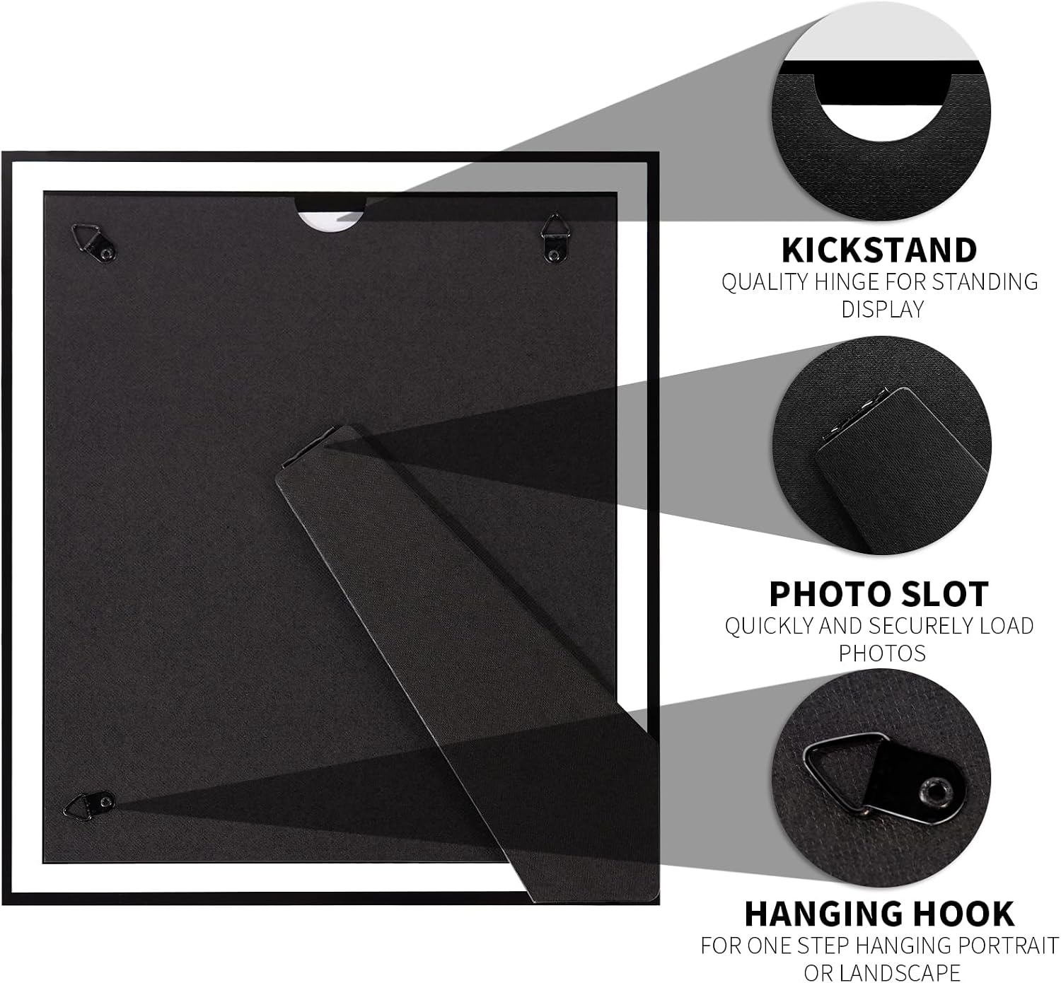 IZIDDO 5x7 Picture Frames Set of 4,Black Glass Photo Frame,for Wall Mount or Tabletop Standing,Gift Picture Frame, Horizontally or Vertically (5x7, Black)