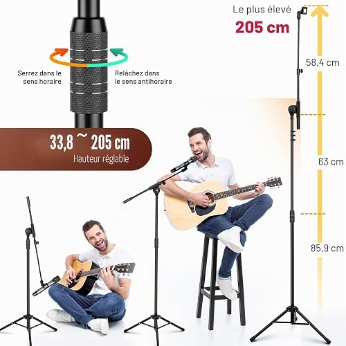 CAHAYA Upgraded Tripod Boom Sheet Microphone Stand Universal Metal Mic Stand with Carrying Bag, for Performance Singing Speech Wedding Stage and Outdoor CY0311 - 6