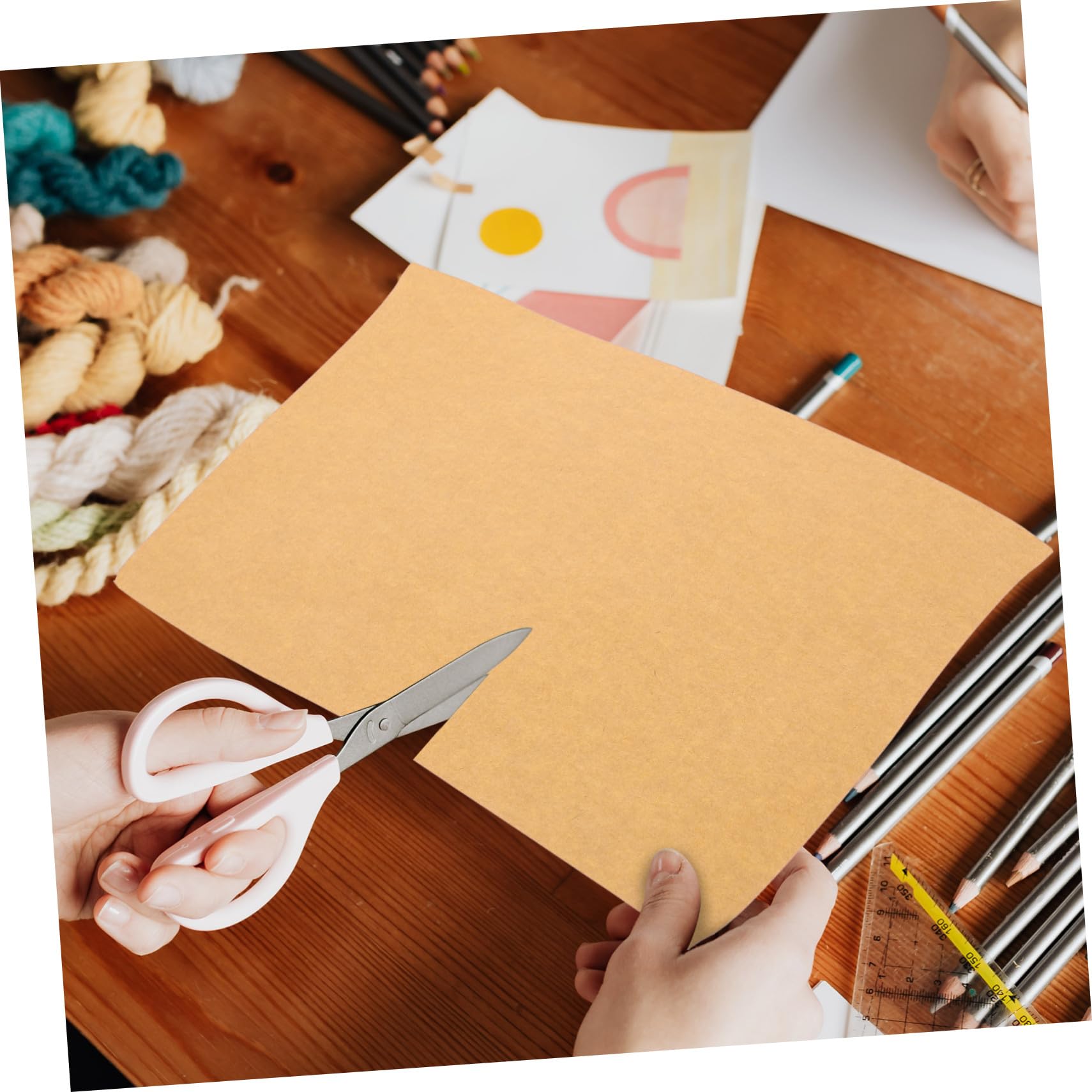 MAGICLULU 100 fogli Carta Kraft Etichette Autoadesive Stampabili per Scuola Ufficio Casa Carta Kraft Autoadesiva per Stampanti Inkjet e Copiatori Facile da Staccare e Scrivere