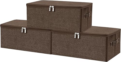 Miniatura 12 de ANMINY - Cubos de almacenamiento con tapas con cremallera de 13 cuartos de galón, cajas de almacenamiento de tela con tapa, cestas, cubos con asas,