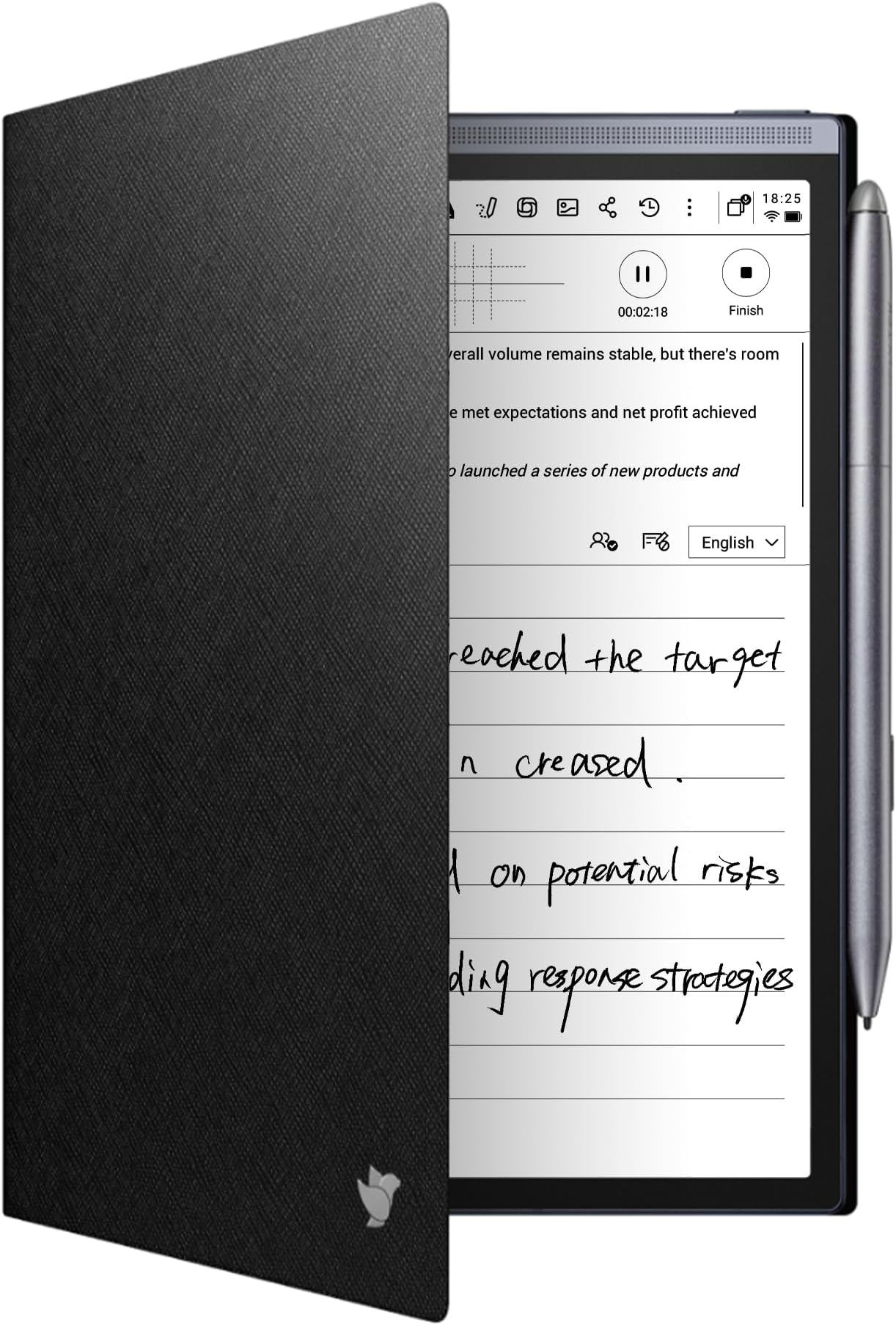 Folio Protective Case Cover for Ainote Air2 8.2" Premium PU Leather Slim Lightweight Durable Pen Clip Case for E-Ink Writing Tablet, Waterproof and Poei