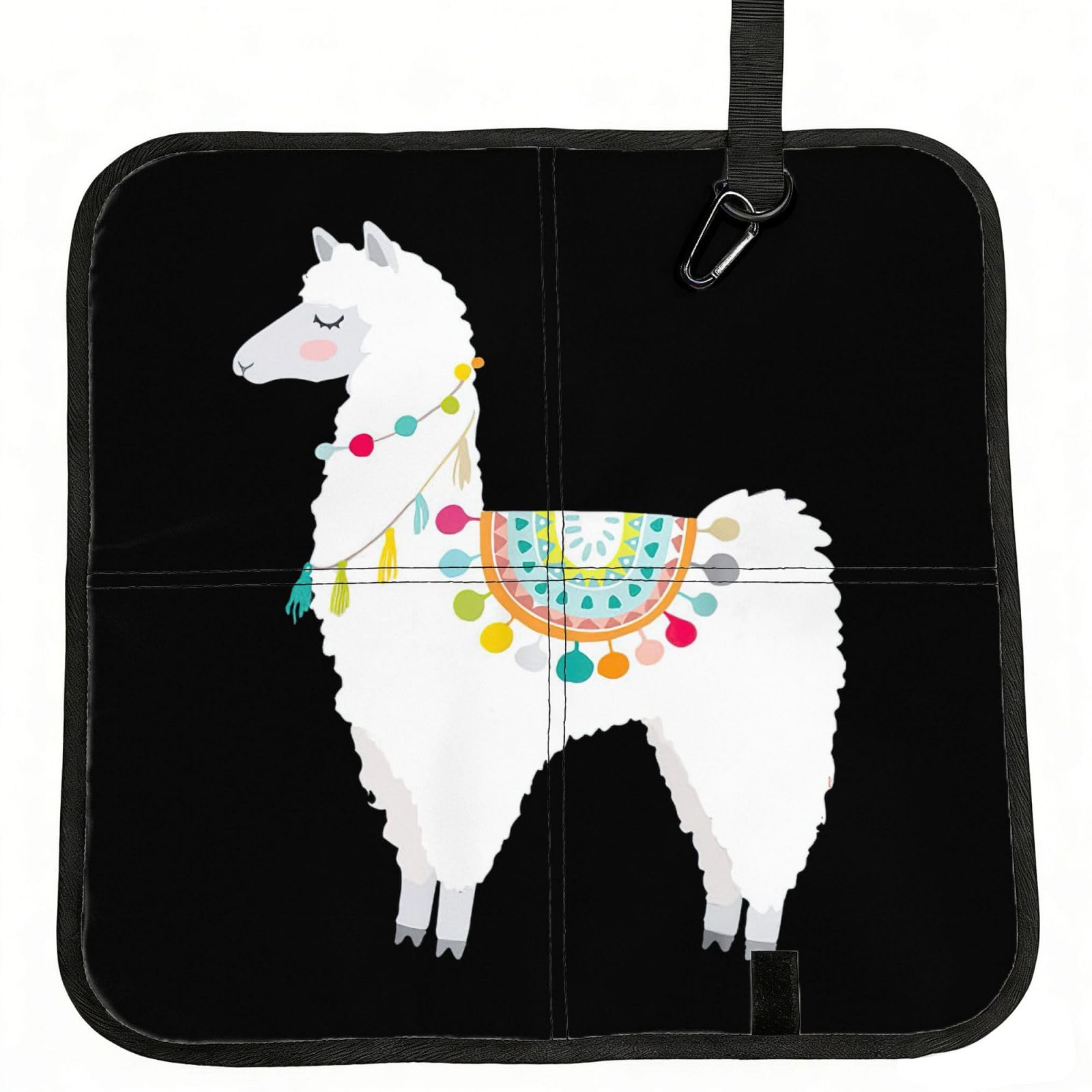 SDEGTHO Llama Printed Foldable Seat Pad with Closure, Lightweight Cushion for Airplane Travel Camping
