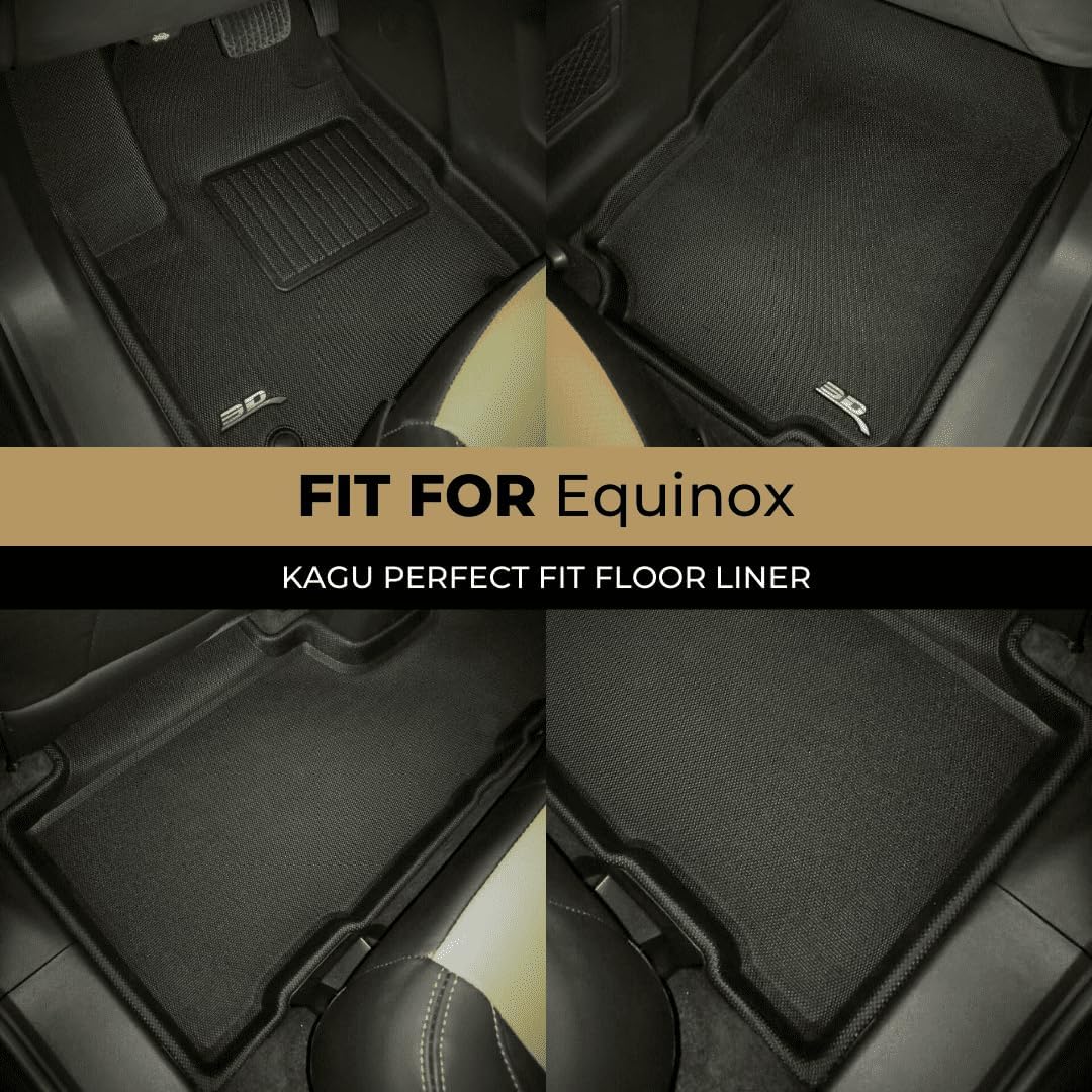 3D MAXpider Custom Fit Kagu Floor Mat (Black) Compatible with Chevrolet Equinox 2018-2024 - Front Row