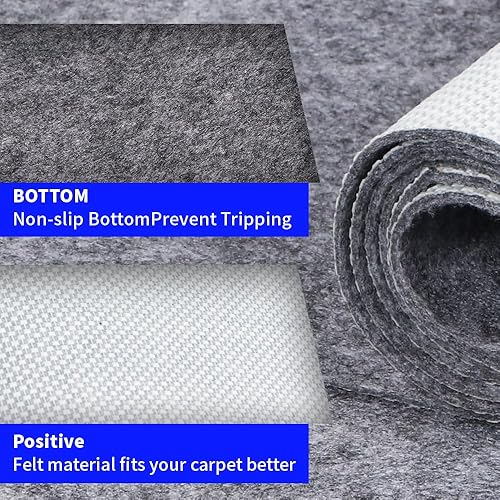 Miniatura 5 de Almohadilla antideslizante 100% impermeable de 5 x 7 para alfombras de área grande, almohadilla de protección de suelo de fieltro duradera para