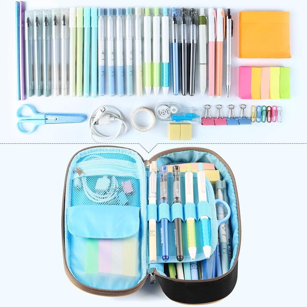 Homecube Pencil Case Big Capacity Waterproof Pencil Pouch Oxford Make-up Pen Case Durable Stationery Bag Pen Holder for Man & Women