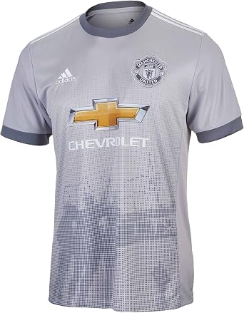 adidas Mens Manchester United Replica Third Jersey Small Solid Grey / White / Grey