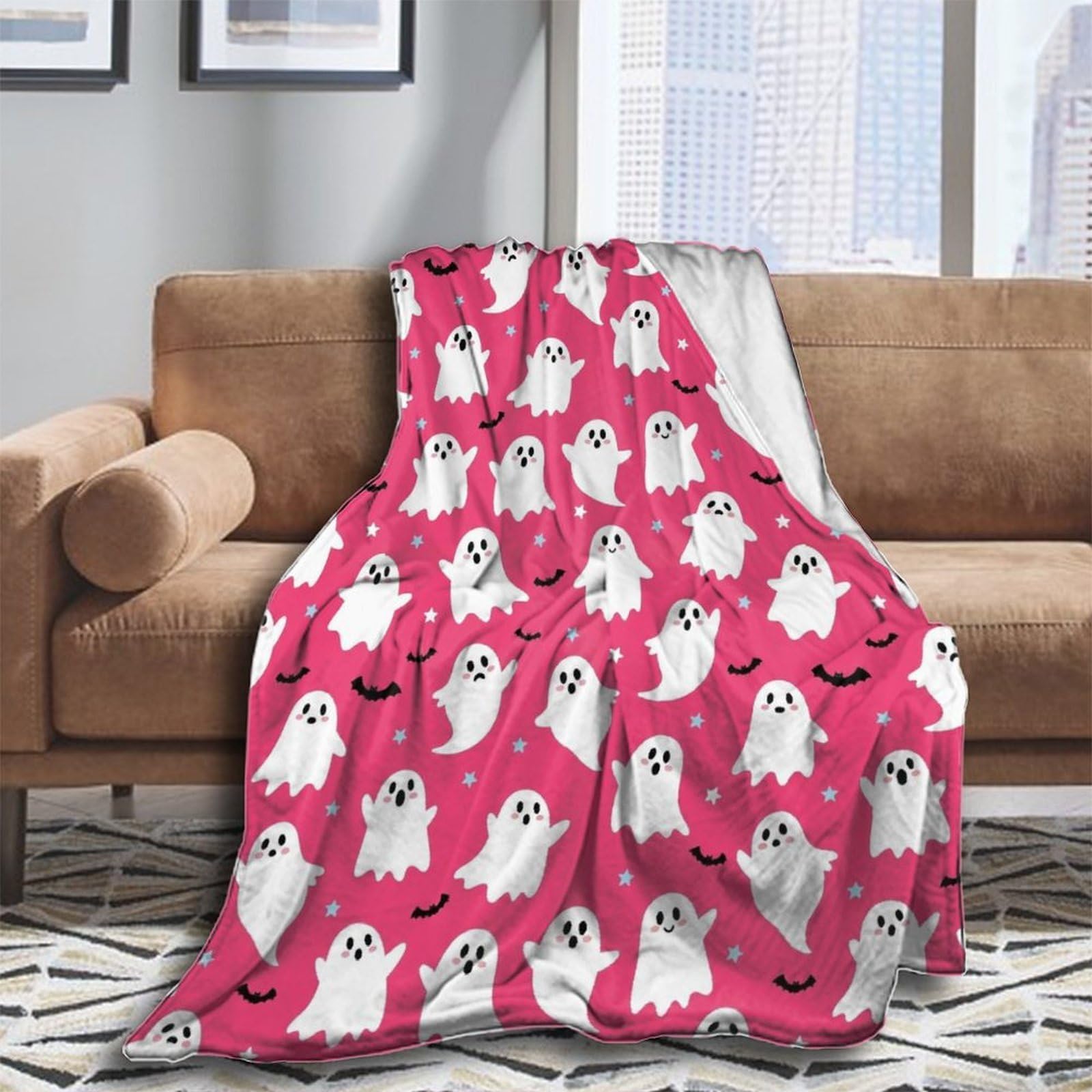 Oudrspo Throw Blanket for Couch Soft Skull and Crossbones Blankets and Throws for Sofa