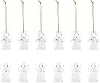 NUPTIO Mini Angel Ornaments Christmas: 12 Pcs Glass Clear Angels Figurines for Xmas Tree Decor Holiday Table Home Party Ceiling Decorations - Crystal Hanging Pendant Gifts Bulk for Friend Mom Women