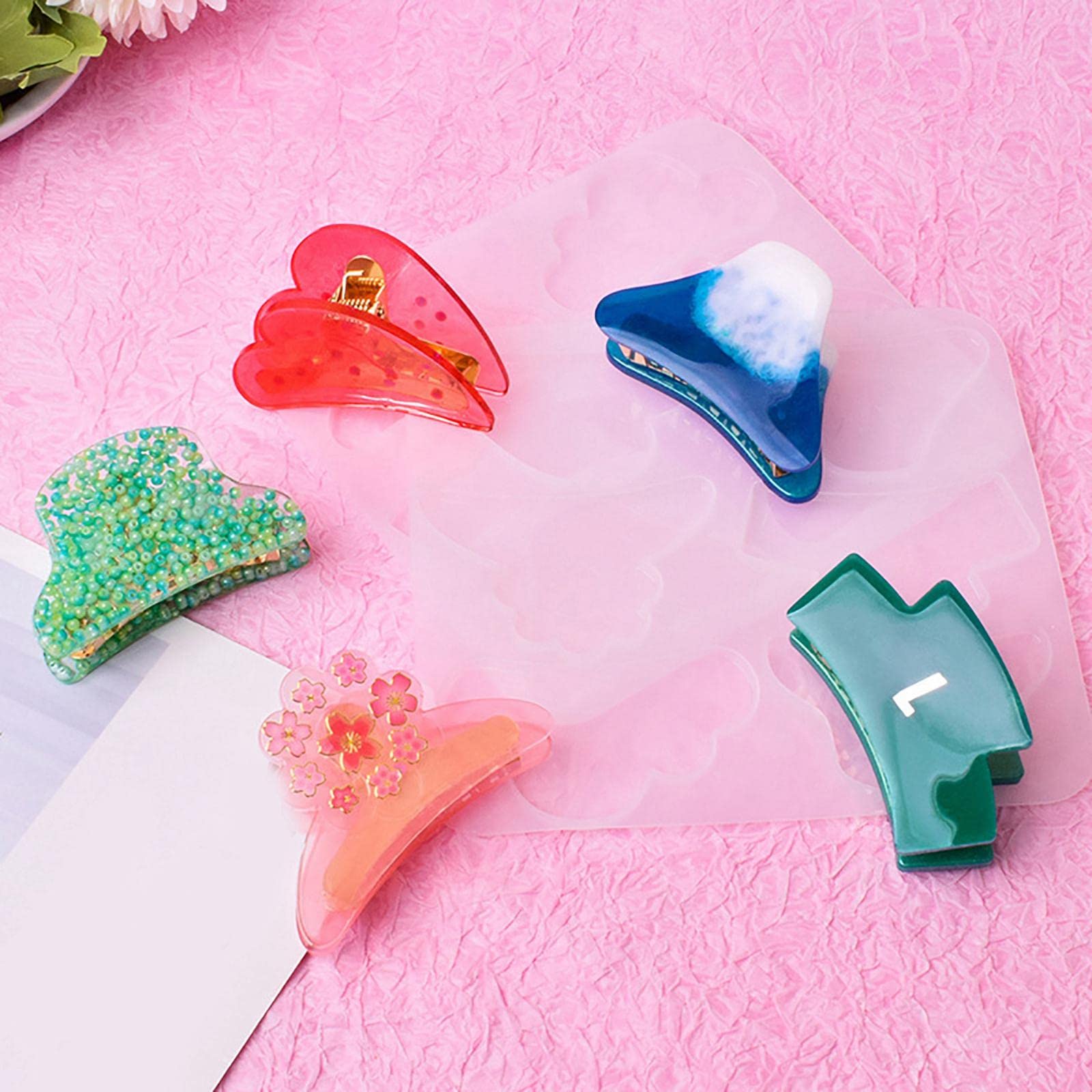Set Di 8 Stampi In Silicone Per Forcine E Copricapo Fai-da-Te - Resina Epossidica, Morbidi E Riutilizzabili