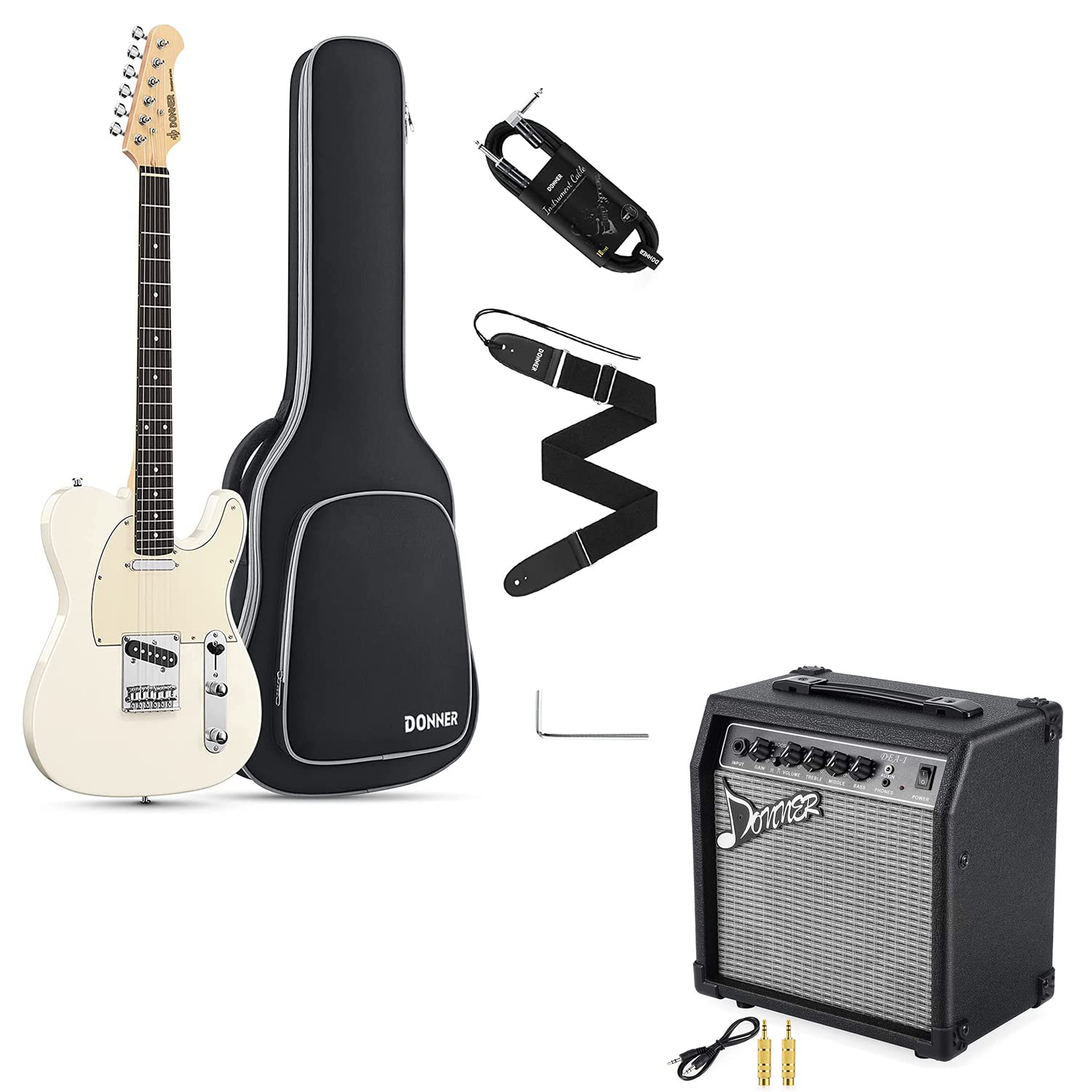 Donner 39 Inch TL Electric Guitar & Electric Guitar Amplifier 10 Watt Classical Guitar AMP DEA-1