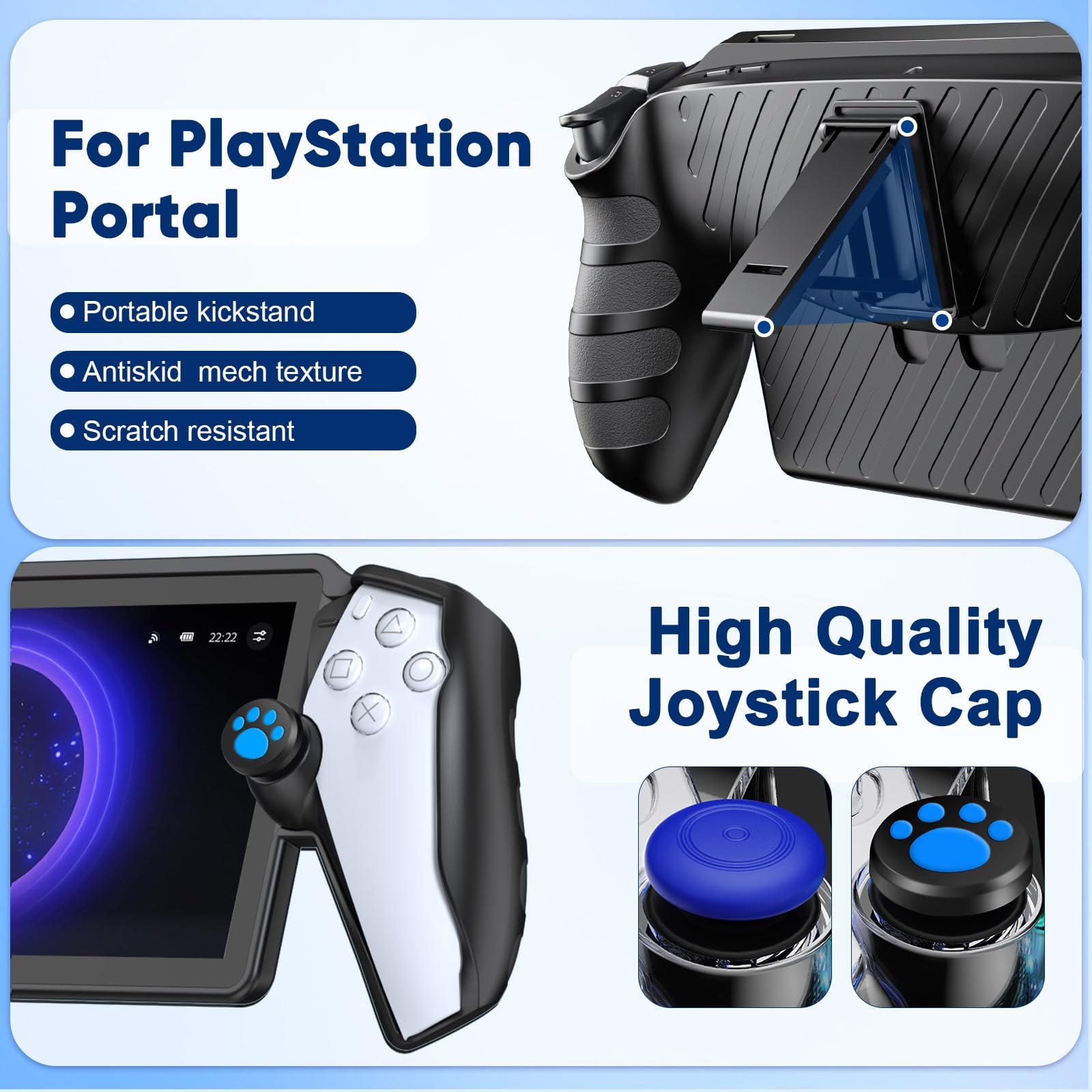 Kit di accessori per portale Playstation, custodia da trasporto per PS Portal, dock station di ricarica per portale Playstation, skin protettiva per portale PS5, 2 pellicole protettive HD con 4
