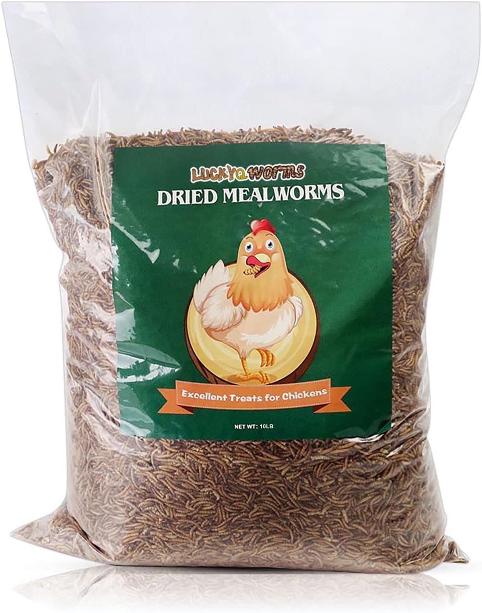 LuckyQworms 10lbs Mealworms, HighProtein Dried Mealworms