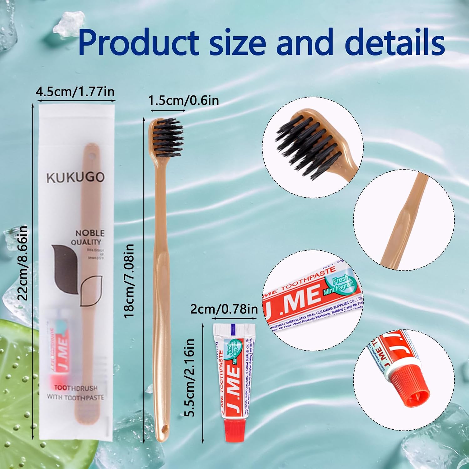 40 Pack Disposable Toothbrushes with Toothpaste, Individually Wrapped Disposable Travel Toothbrushes, Soft Bristle Portable Oral Care Kits for Travel, Hotel, Camping, Guest, Home Use