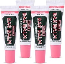 Vermont's Original Bag Balm Moisturizing Lip Balm with Vitamin E | Pack of 4 0.3oz Tubes (4 Pack, Hint of Pink)