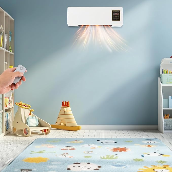 Calefactor Eléctrico de Pared 1400W con Termostato y Temporizador miniatura 2