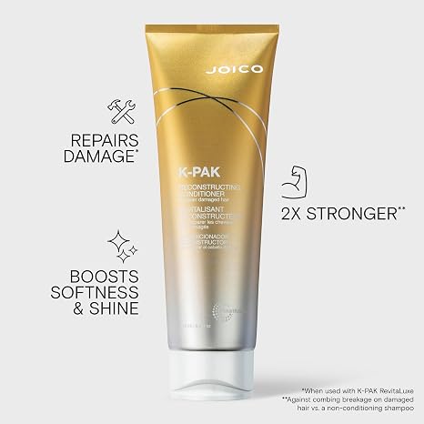 Joico K-PAK Daily Reconstructing Shampoo & Conditioner Set | For Damaged Hair | Repair Damage & Prevent Breakage | Double Hair Strength | Boost Shine | With Keratin & Guajava Fruit Extract