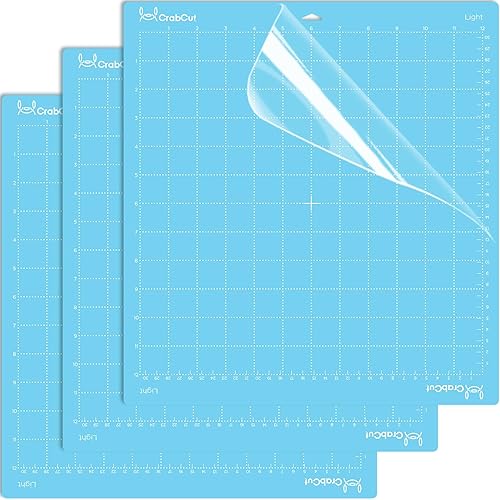12x12 Inch Cutting Mats for Cricut Maker 4/Explore 4/Maker 3/Explore 3/Explore Air 2 3Pack Blue LightGrip Durable Long Lasting Light Stickness Replacement Cut Mat for Cricut/Siser Juliet Romeo