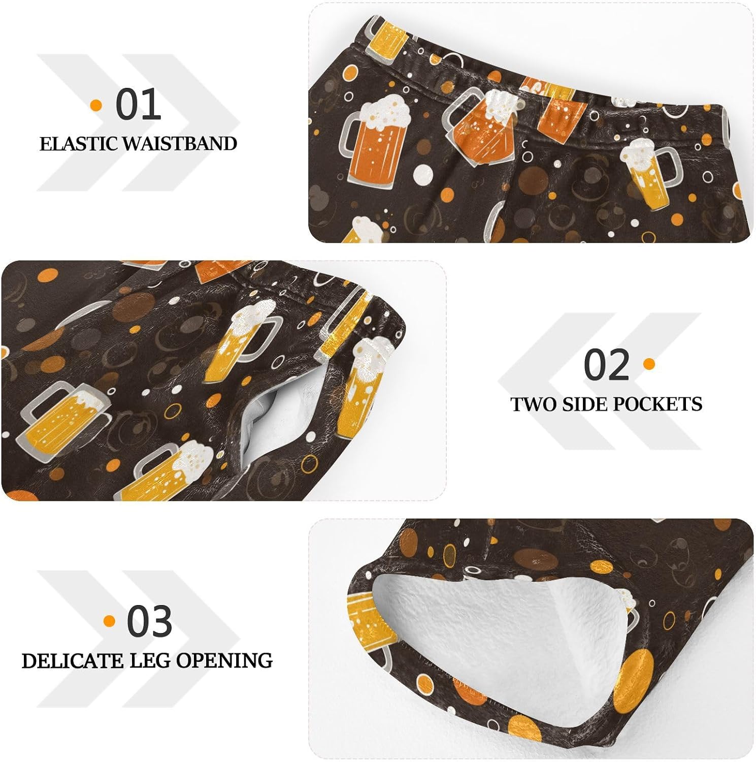 visesunny Beer Mugs Circular Brown Boys Pants for Kids Fleece Bottoms Long Jogger Pants Trousers with Pockets Size 6-14Y