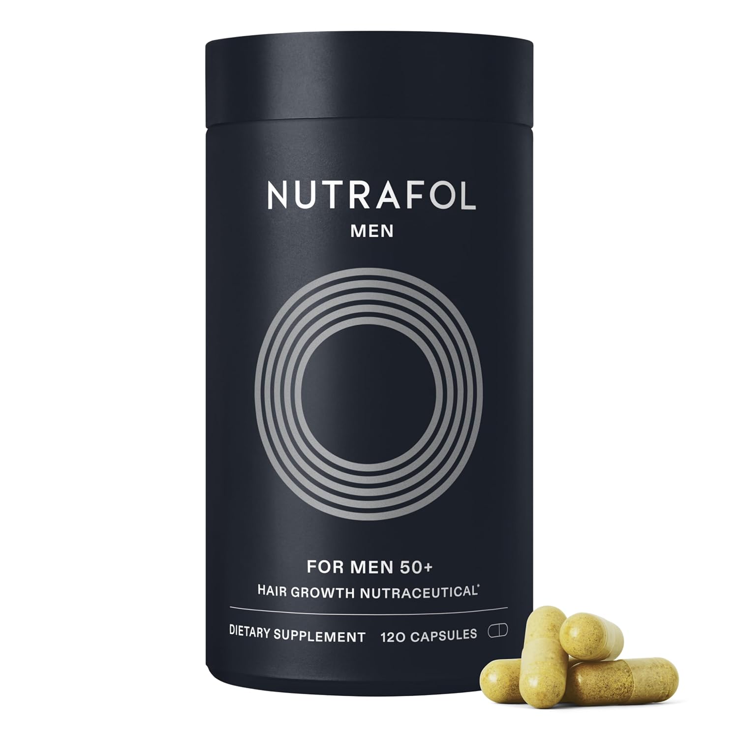 Nutrafol Men 50+ Hair Growth Supplements, Clinically Tested for Visibly Thicker Hair and Scalp Coverage, #1 Dermatologist-Recommended Hair Growth Supplement Brand - 1 Month Supply